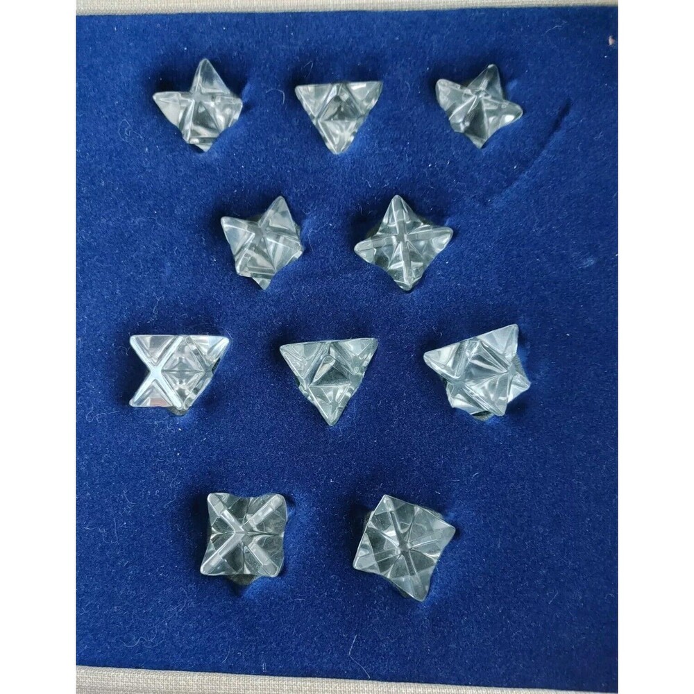 Boxed Set Of TEN Merkaba Clear Crystal